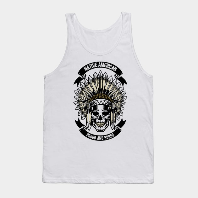 Native American Skull Tank Top by p308nx